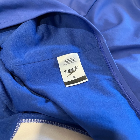 SPEEDO • Blue Halter One-Piece Swimsuit • Size 18 - Picture 2 of 7